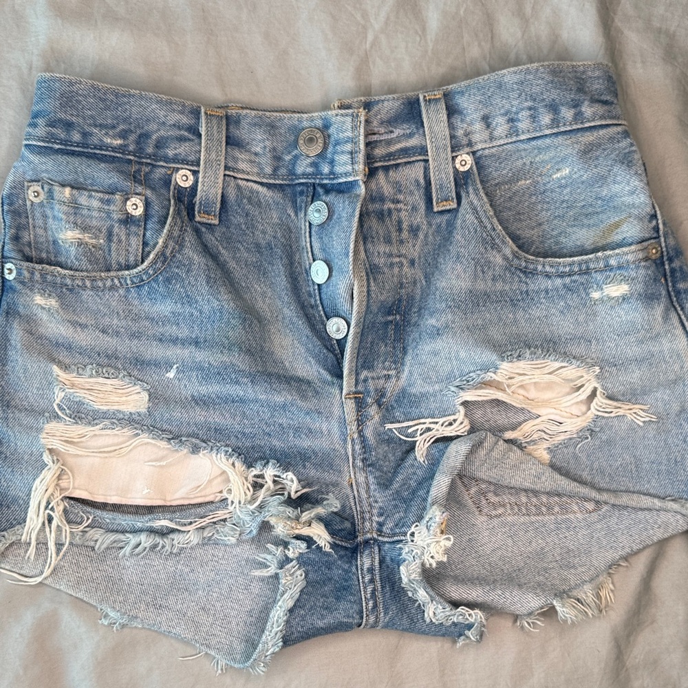 Distressed LEVI Denim Shorts